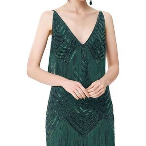Dark Green Flapper Dress
